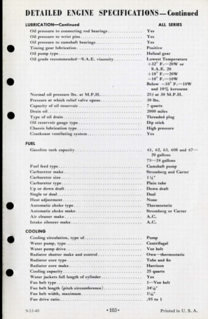 1941 Cadillac Salesmans Data Book Page 36